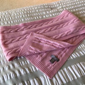 Long light pink cable cashmere scarf Charter Club
